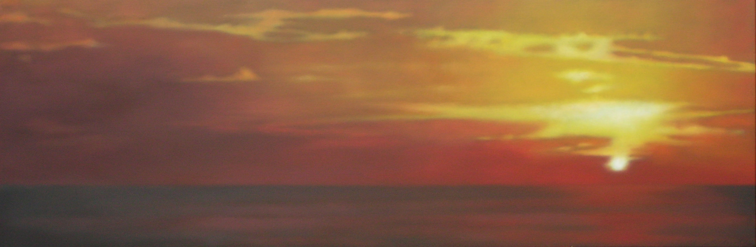 Sunset Sea in Red/Gold, 20"x60", $6,500.