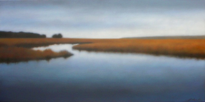 "October Saltmarsh", 24"X48", looked so perfect  where we hung it that it ended up staying.